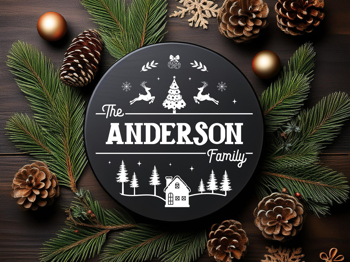 Unique Christmas Family Name Sign SVG