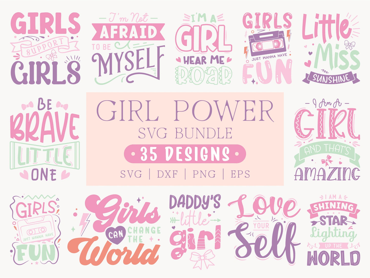 Unique Girl Power SVG Cut Files Bundle