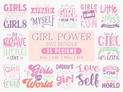 Unique Girl Power SVG Cut Files Bundle