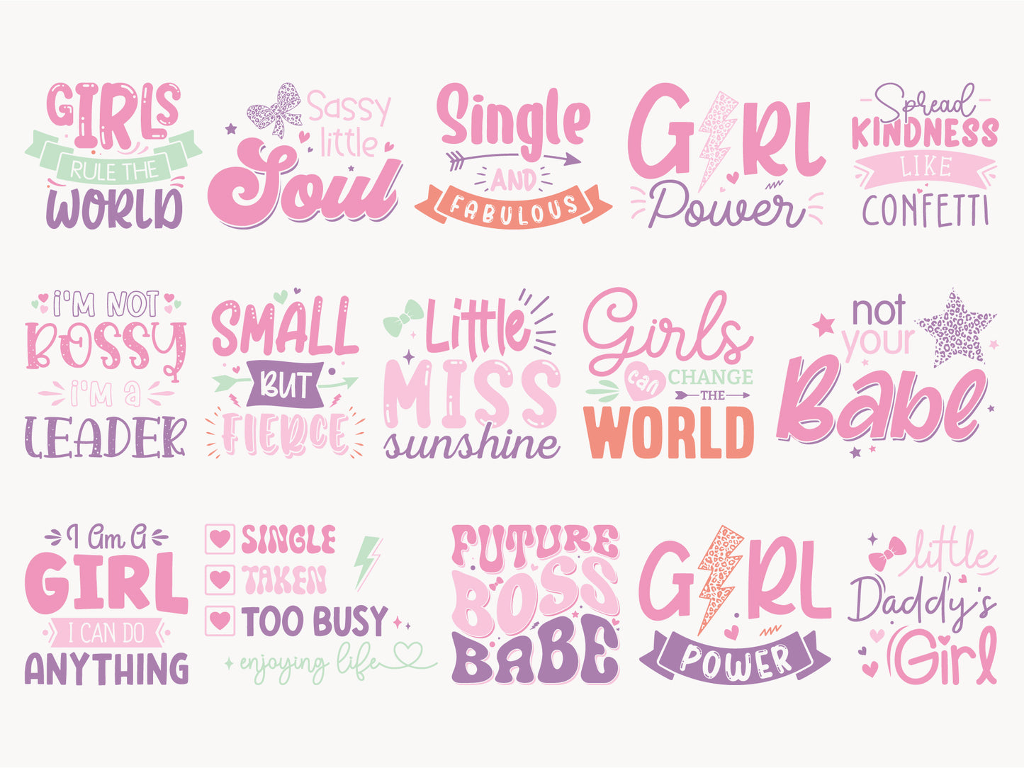 Unique Girl Power SVG Cut Files Bundle