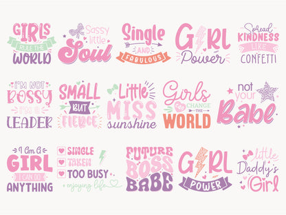 Unique Girl Power SVG Cut Files Bundle