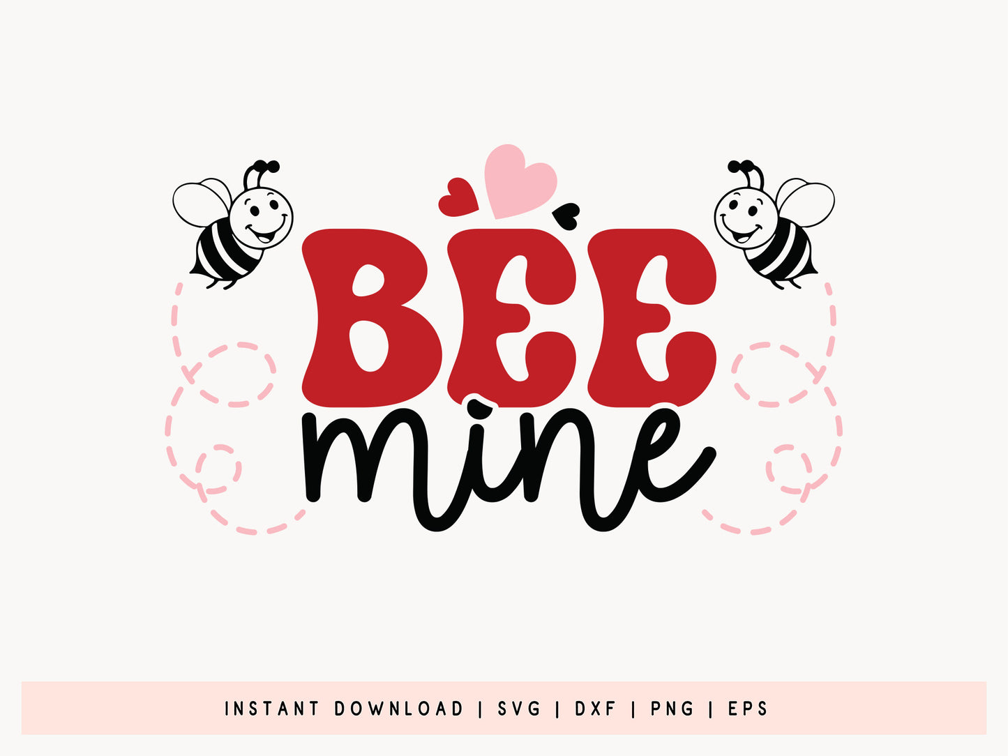 Valentine Kids SVG File - Bee Mine