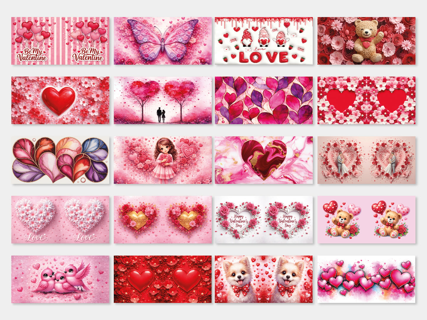 Valentine Mug Wrap PNG Sublimation Bundle