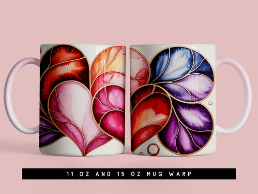 Valentine Mug Wrap Sublimation Design PNG