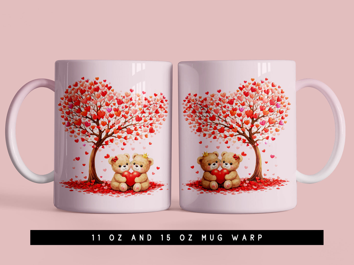 Valentine Mug Wrap Sublimation Transfer Design