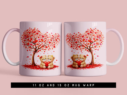 Valentine Mug Wrap Sublimation Transfer Design