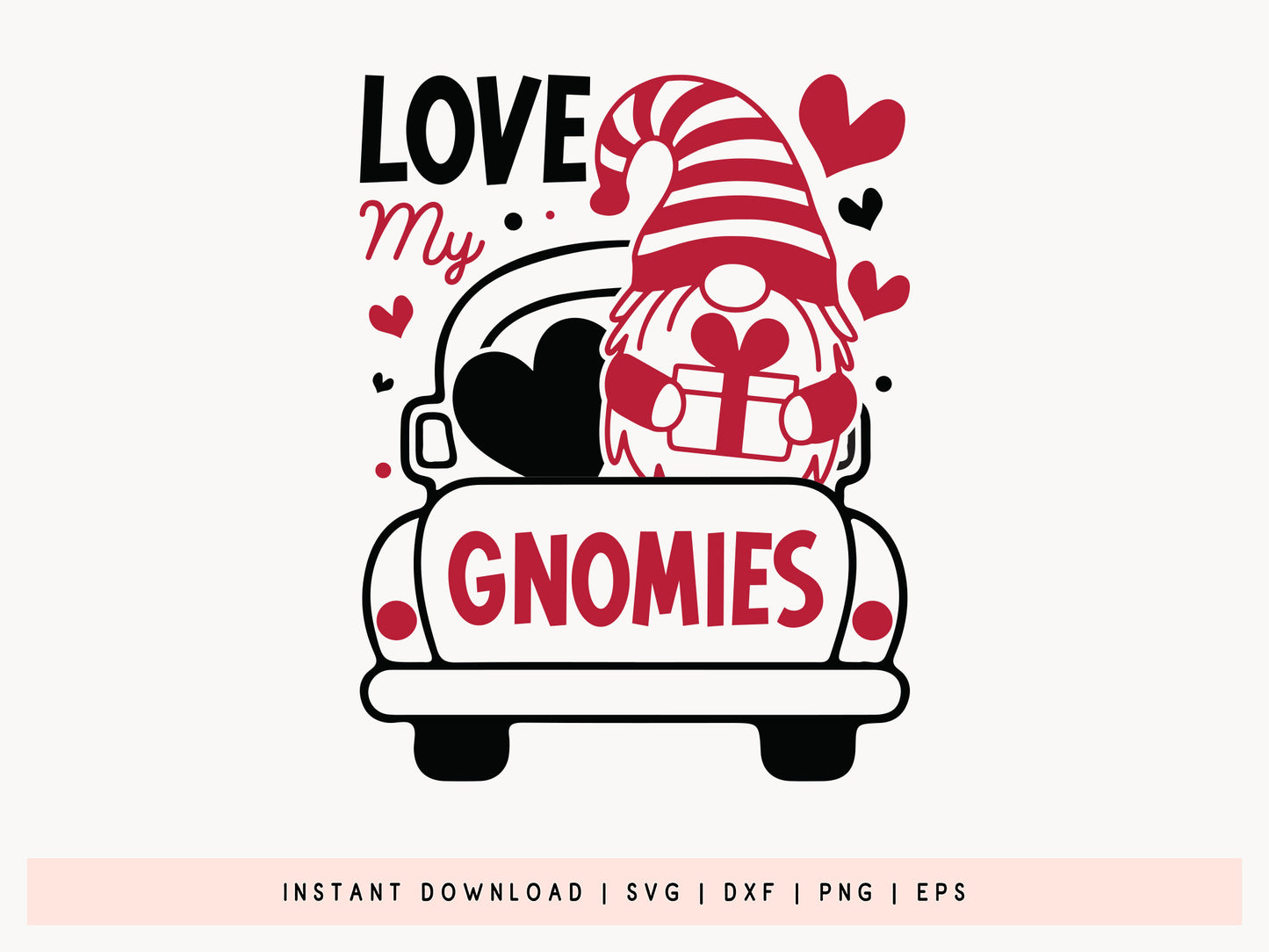 Valentine SVG PNG Graphic - Love My Gnomies