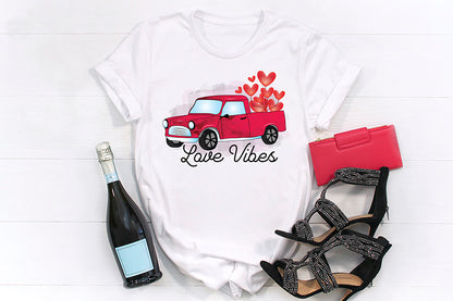 Valentine Truck Clipart Sublimation Bundle