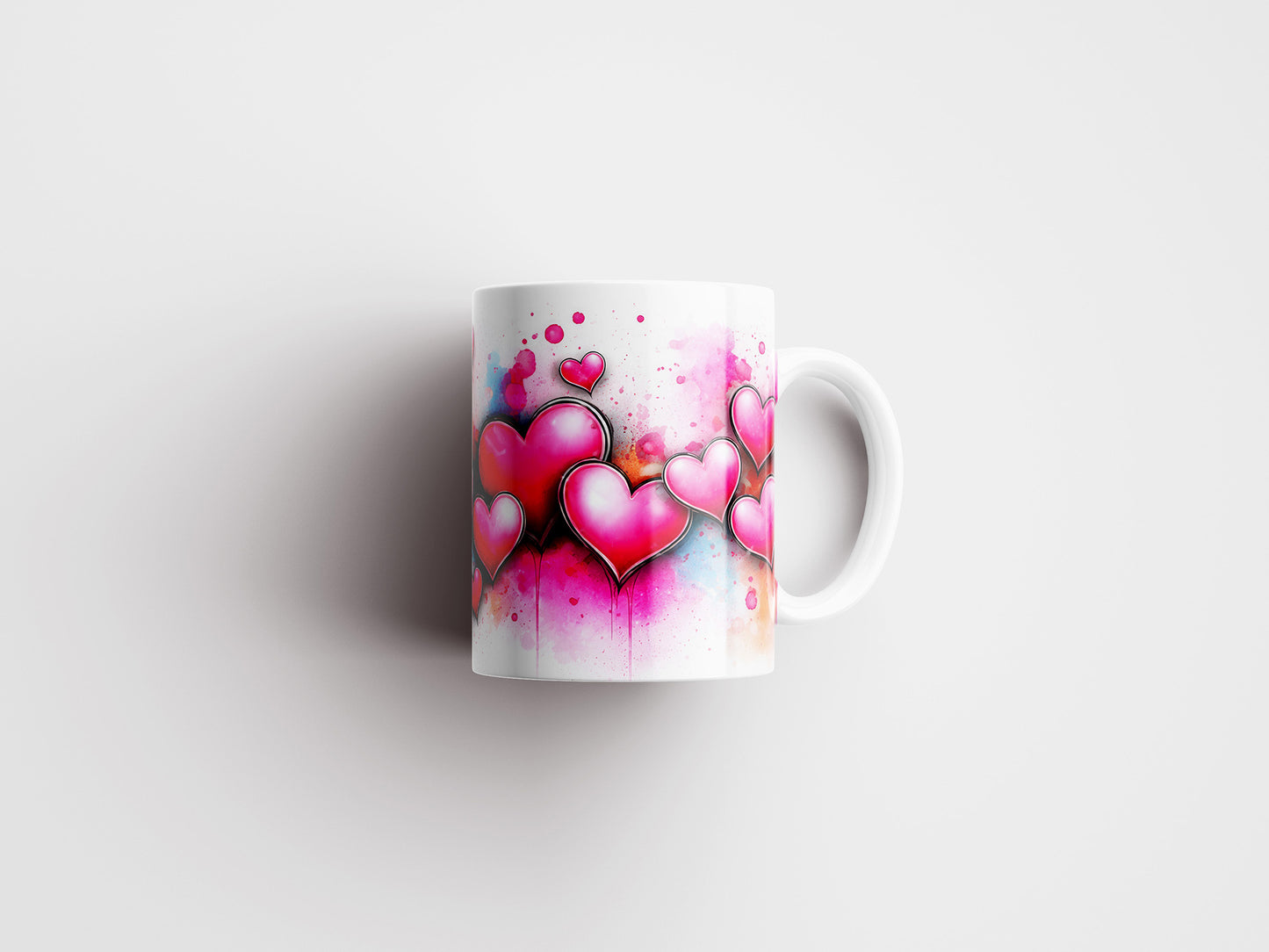 Valentine's Day Heart Mug Wrap PNG