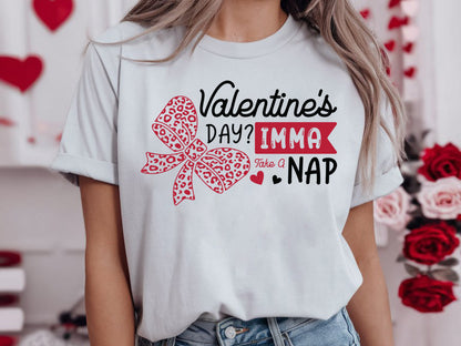 Coquette Valentine's Day Imma Take A Nap SVG