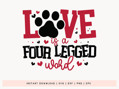 Valentines Cat SVG - Love is a Four Legged Word