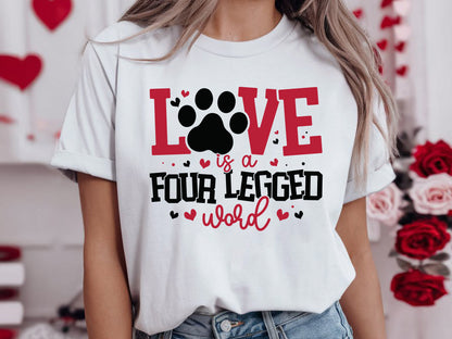 Valentines Cat SVG - Love is a Four Legged Word