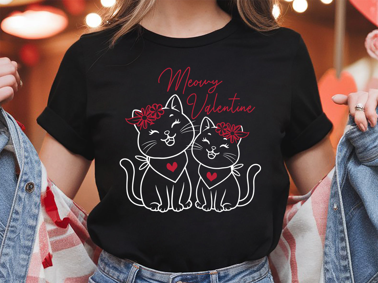 Valentines Cat SVG Cut File - Meowy Valentine