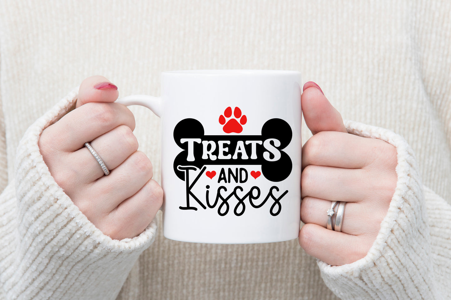 Valentines Dog SVG File - Treats and Kisses