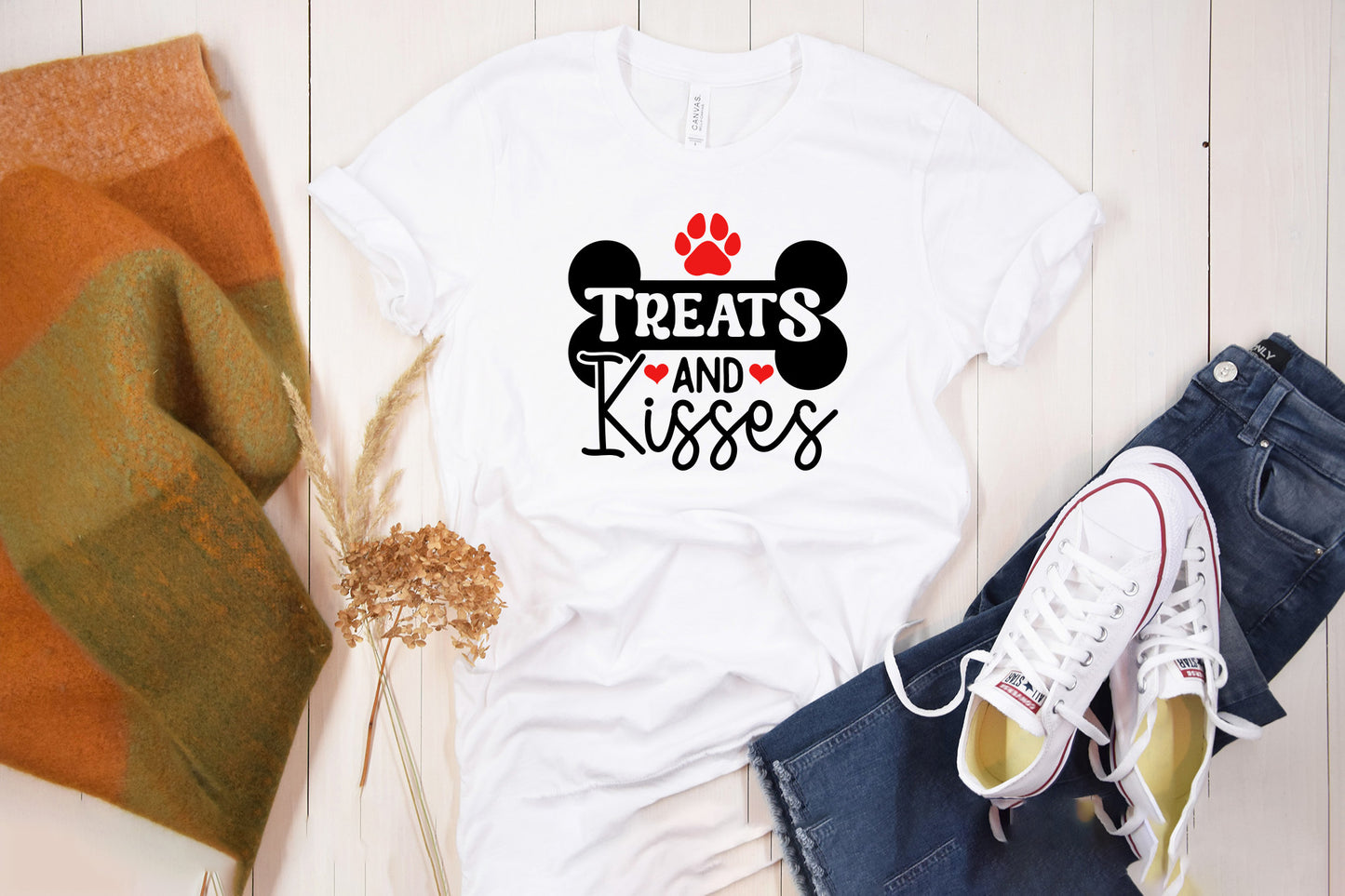 Valentines Dog SVG File - Treats and Kisses