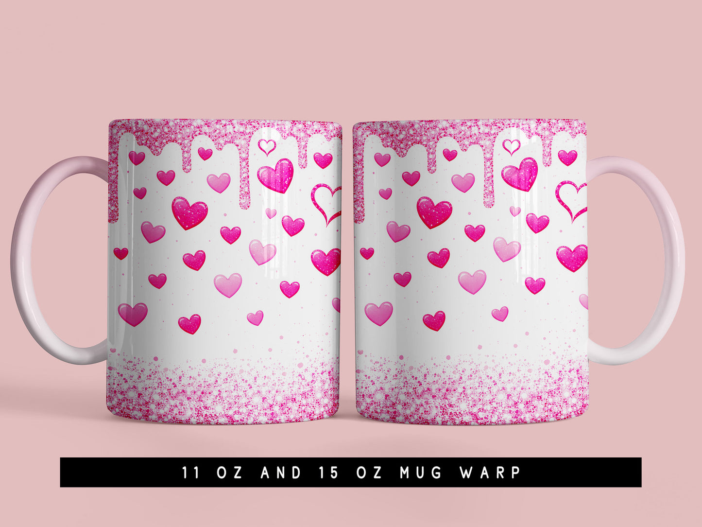 Valentines Mug Wrap PNG Sublimation Design