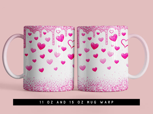 Valentines Mug Wrap PNG Sublimation Design