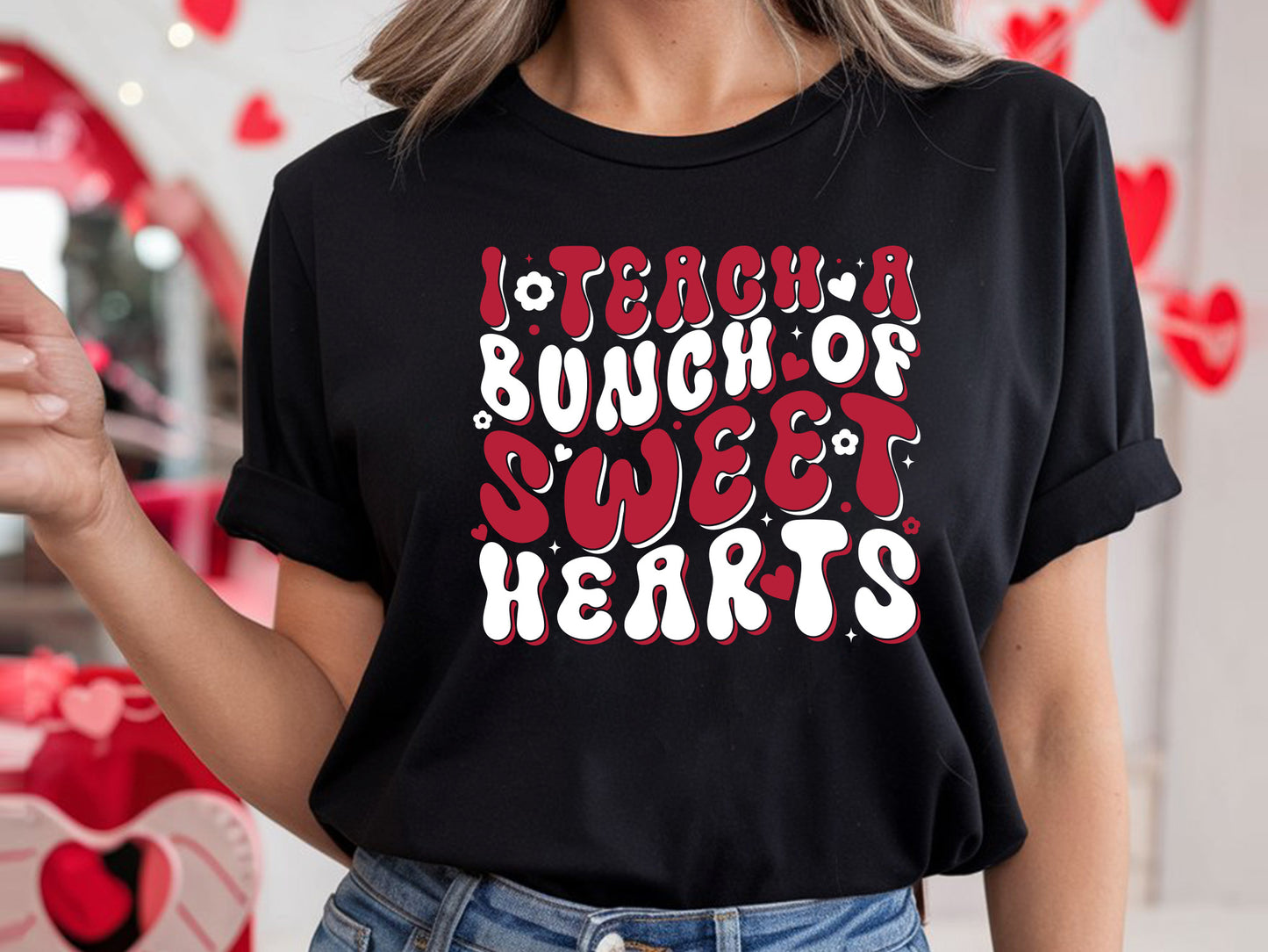 Valentines Teacher SVG - I Teach A Bunch of Sweethearts