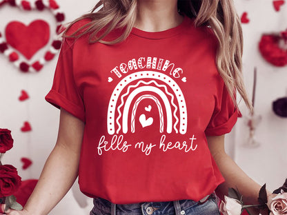 Valentines Teacher SVG - Teaching Fills My Heart