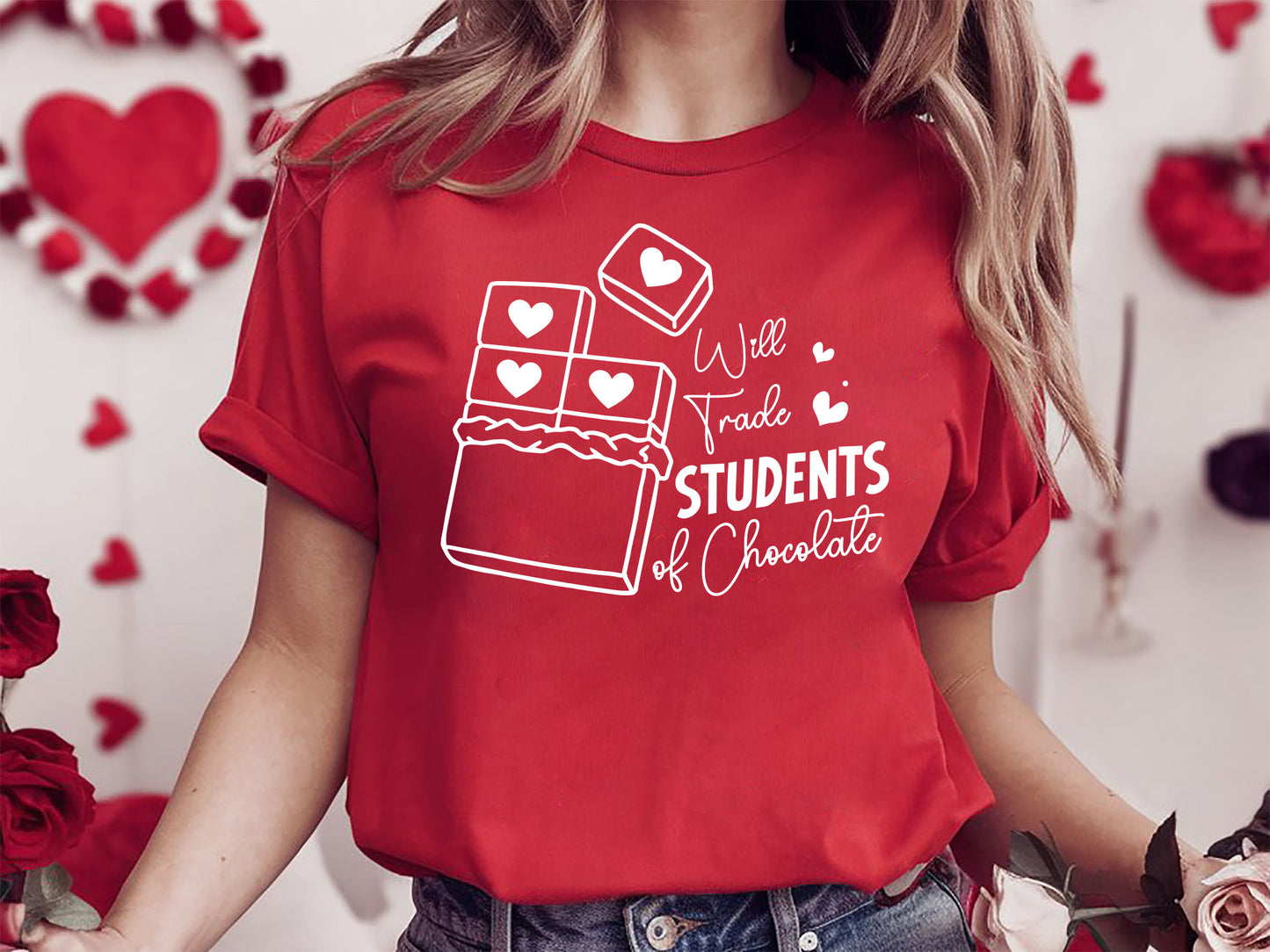 Valentines Teacher SVG - Will Trade Students for Chocolate