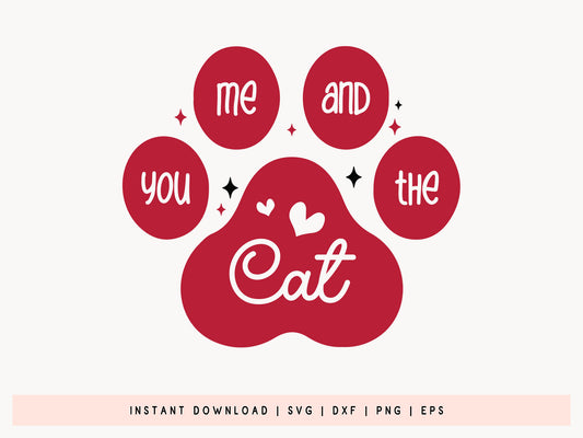 Versatile You Me And The Cat Valentine SVG Design