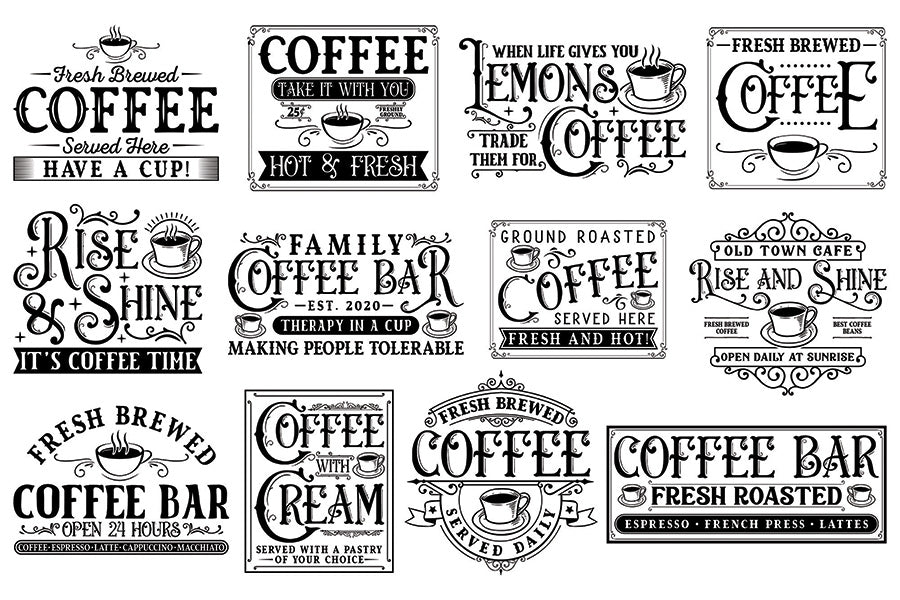 Vintage Coffee Sign SVG Bundle