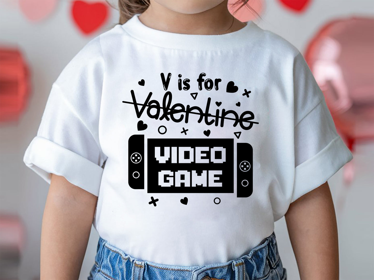 V is for Video Game - Kids Valentine's SVG Design