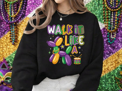 Walk It Like A Dog, Preppy Mardi Gras Sublimation PNG