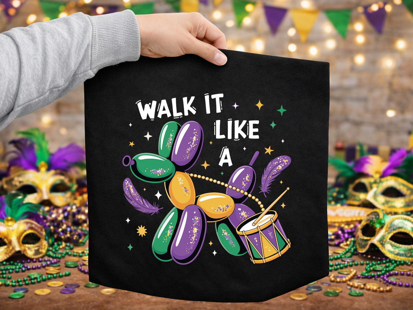 Walk It Like a Dog, Preppy Mardi Gras Sublimation