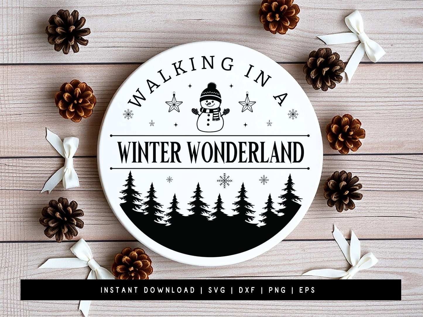 Funny Walking in A Winter Wonderland Sign SVG