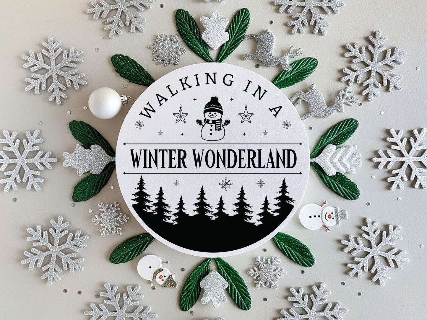 Funny Walking in A Winter Wonderland Sign SVG