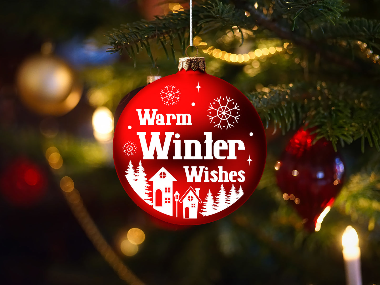 Warm Winter Wishes - Handcrafted Christmas Ornament SVG