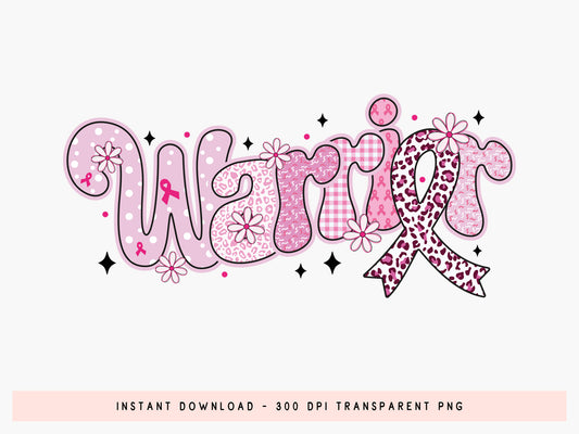 Warrior, Preppy Breast Cancer PNG Sublimation