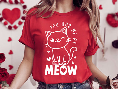 Whimsical Valentine's Day Cat SVG - You Had Me At Meow