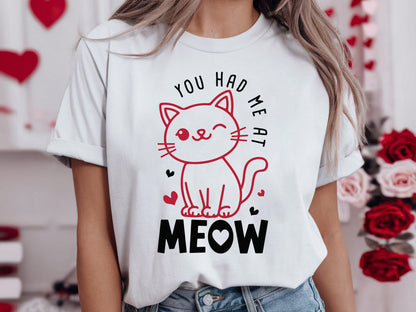 Whimsical Valentine's Day Cat SVG - You Had Me At Meow