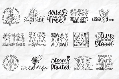 Wildflower Quotes SVG Bundle