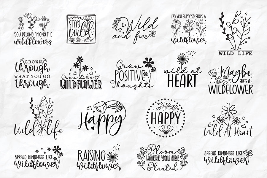 Wildflower Quotes SVG Bundle