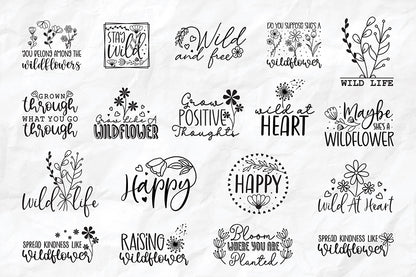 Wildflower Quotes SVG Bundle