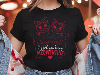 Will You Be My Meowentine - Funny Valentine Cat SVG Design