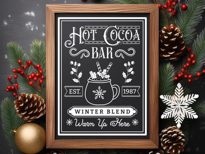 Winter Blend Hot Cocoa Bar Sign SVG