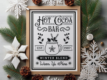 Winter Blend Hot Cocoa Bar Sign SVG