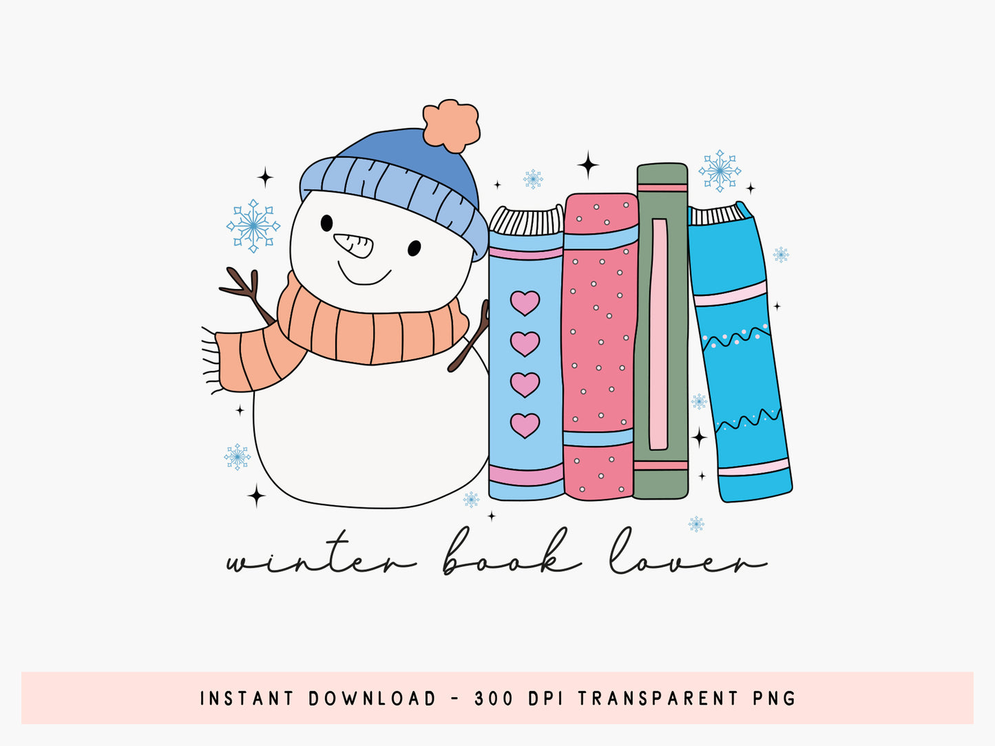 Winter Book Lover PNG Sublimation Print