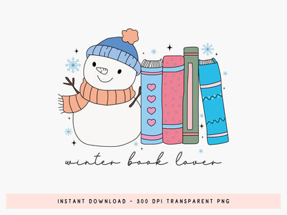 Winter Book Lover PNG Sublimation Print