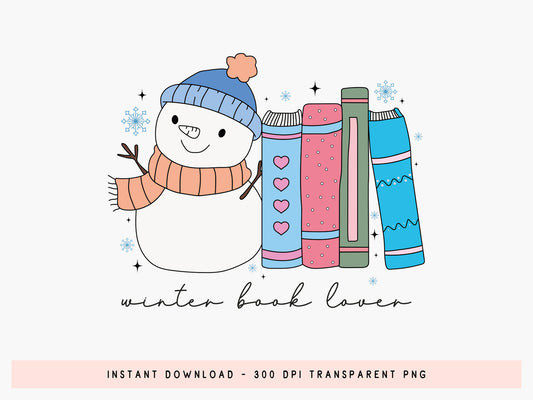 Winter Book Lover PNG Sublimation Print