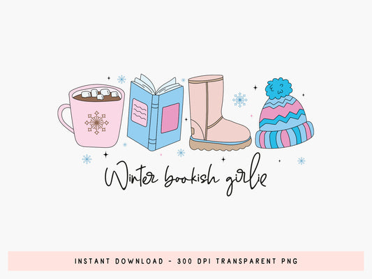 Winter Bookish Girlie Sublimation Print