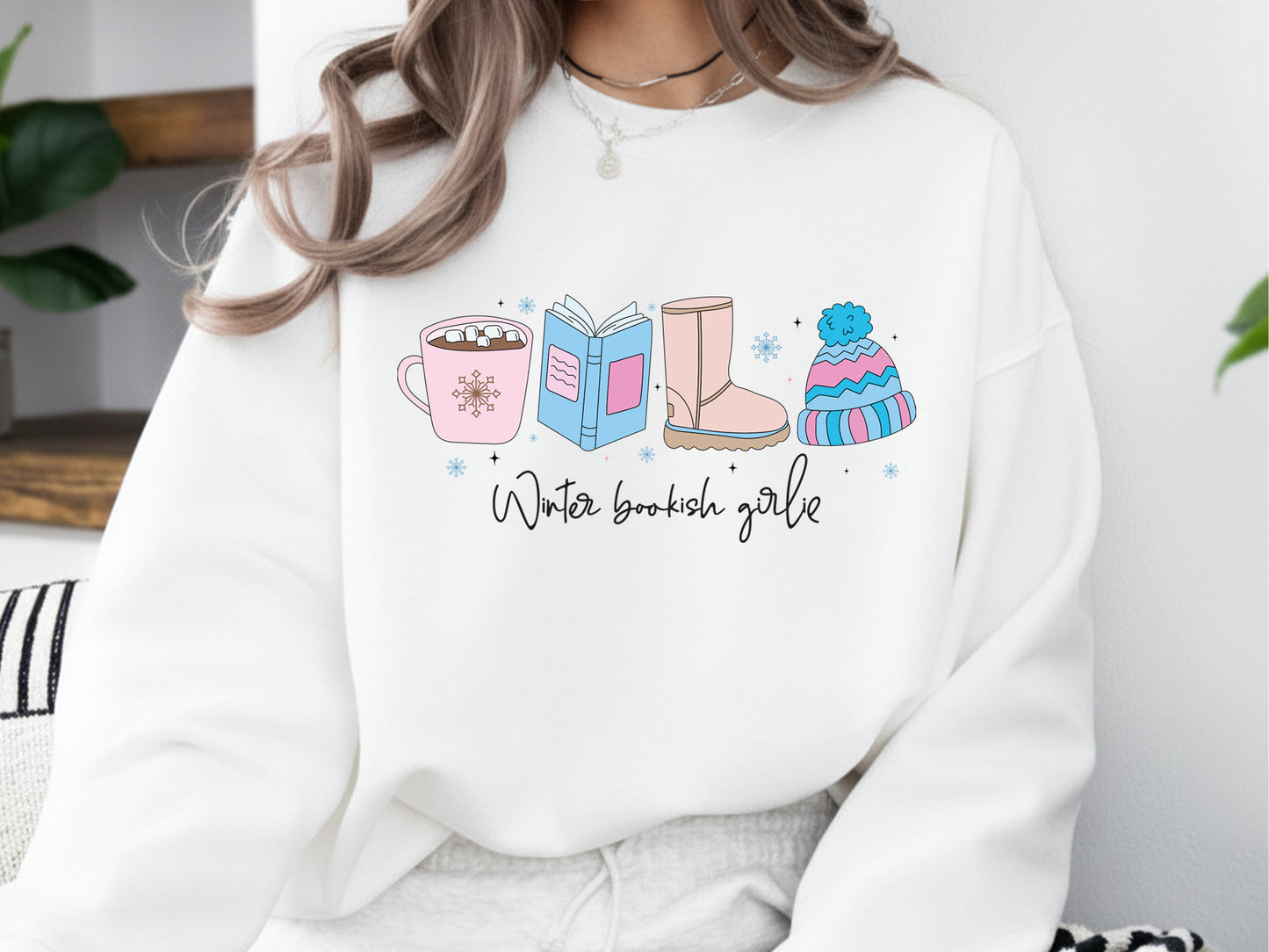Winter Bookish Girlie Sublimation Print