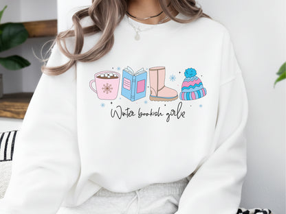 Winter Bookish Girlie Sublimation Print