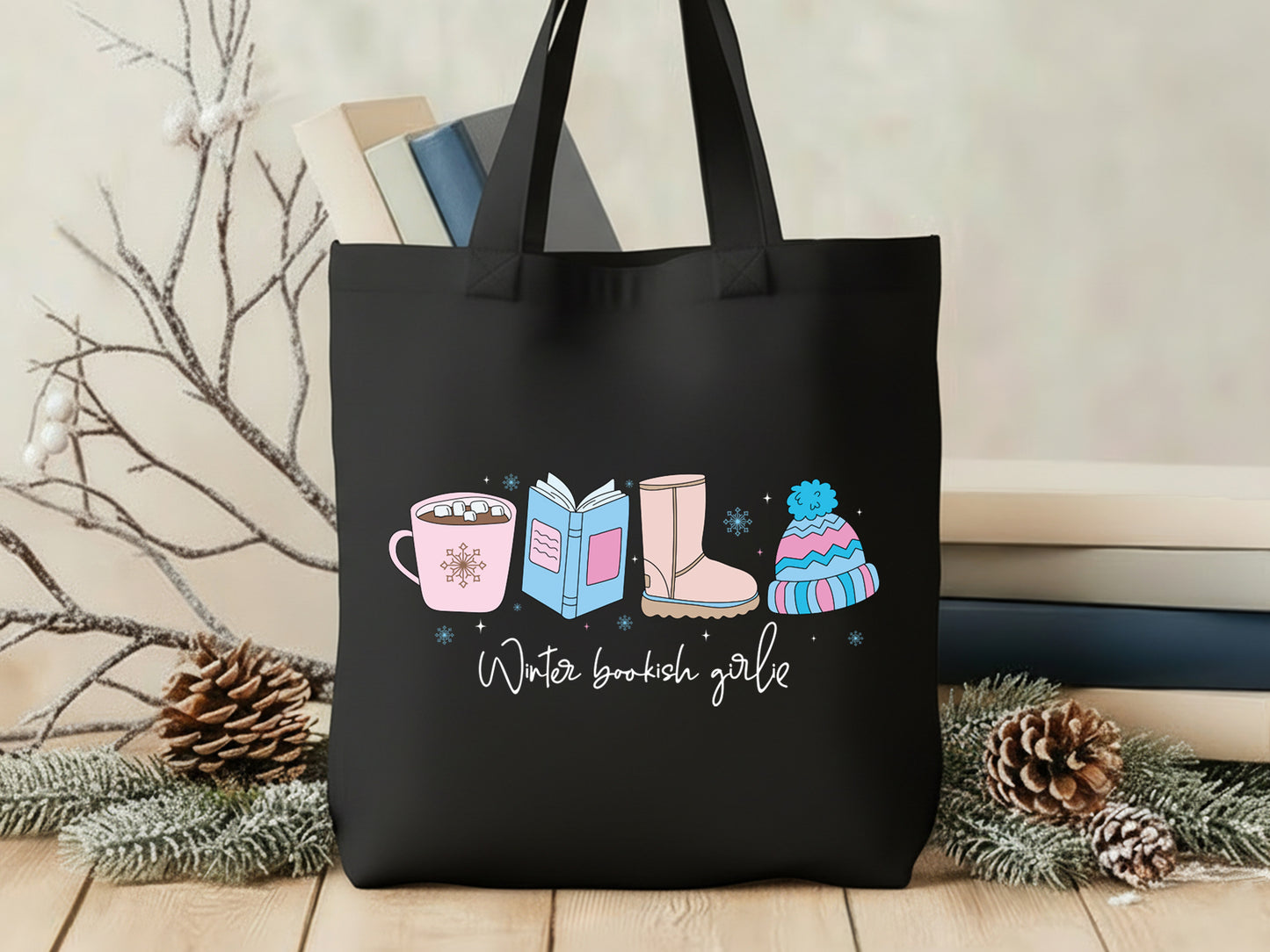 Winter Bookish Girlie Sublimation Print