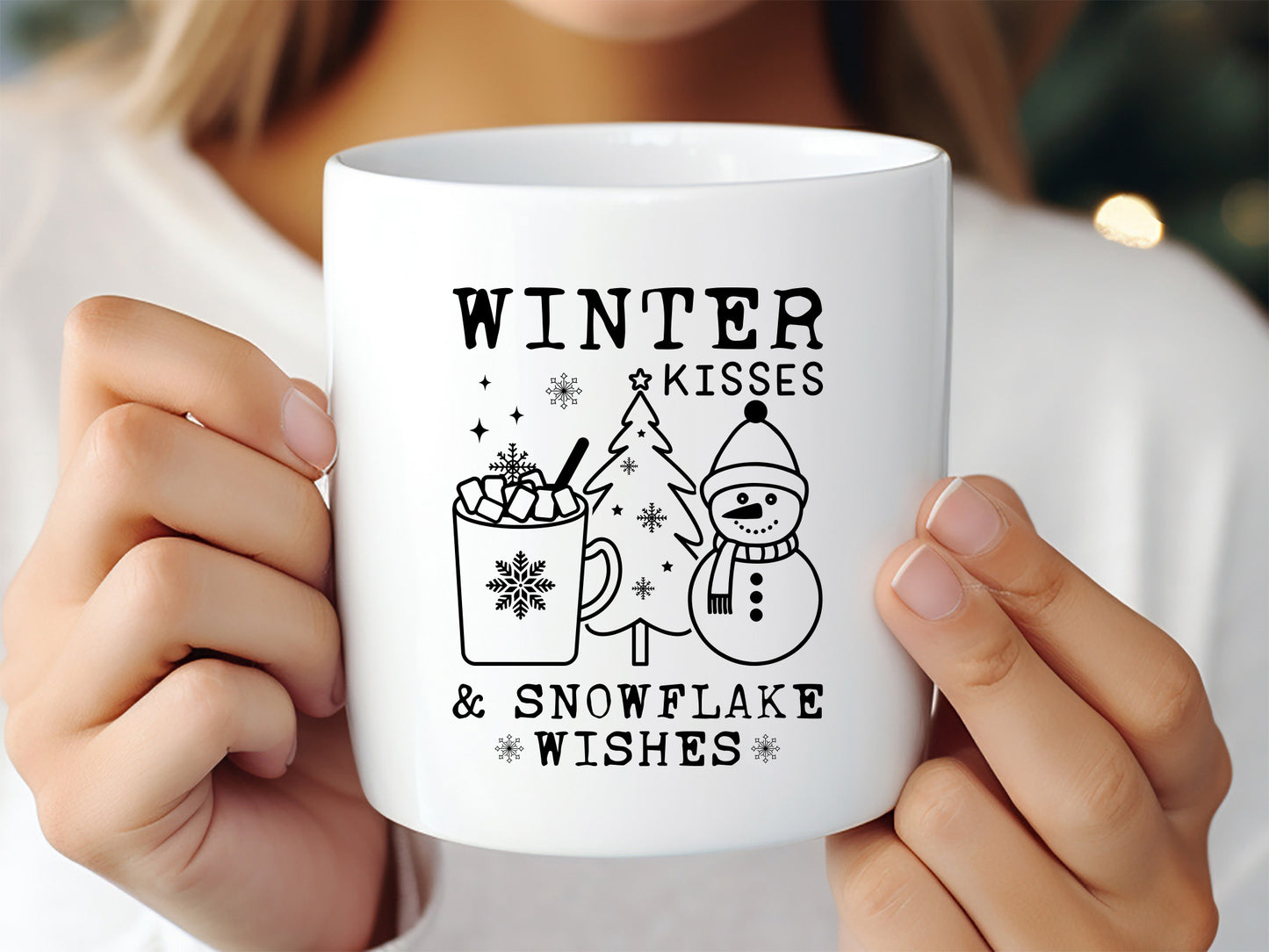 Winter Kisses and Snowflake Wishes SVG File