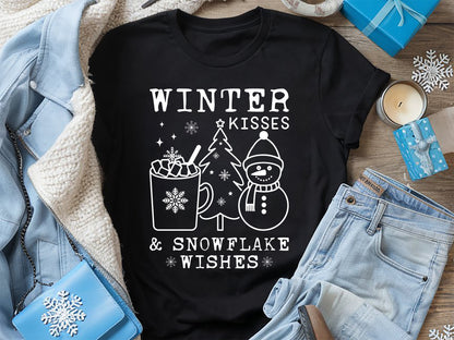 Winter Kisses and Snowflake Wishes SVG File